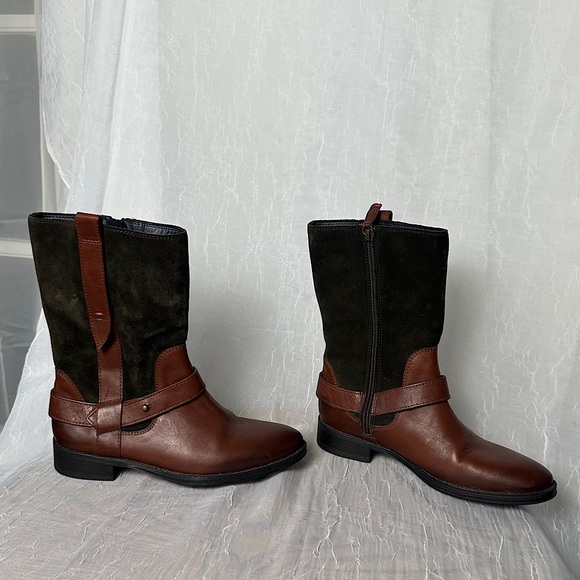 Tommy Hilfiger Equestrian Hamilton 8C Ranger Biker Boots Suede Leather - Picture 3 of 17